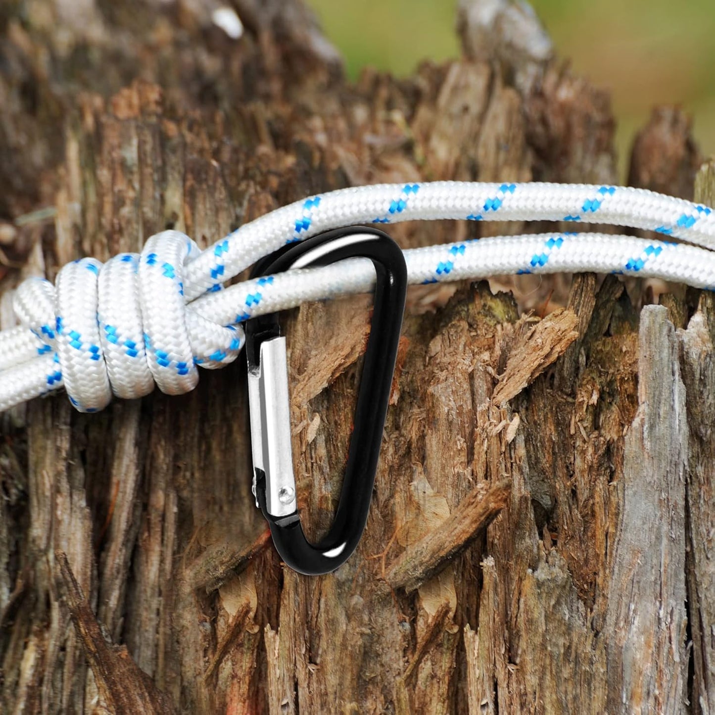 uxcell 5PCS Carabiner Keychain Clip, Aluminum Spring Snap Hook D Ring Shape Clips for Hanging, Locking Key Ring for Loaded Gate Hammock Swing Outdoor Hiking Fishing Traveling, Black