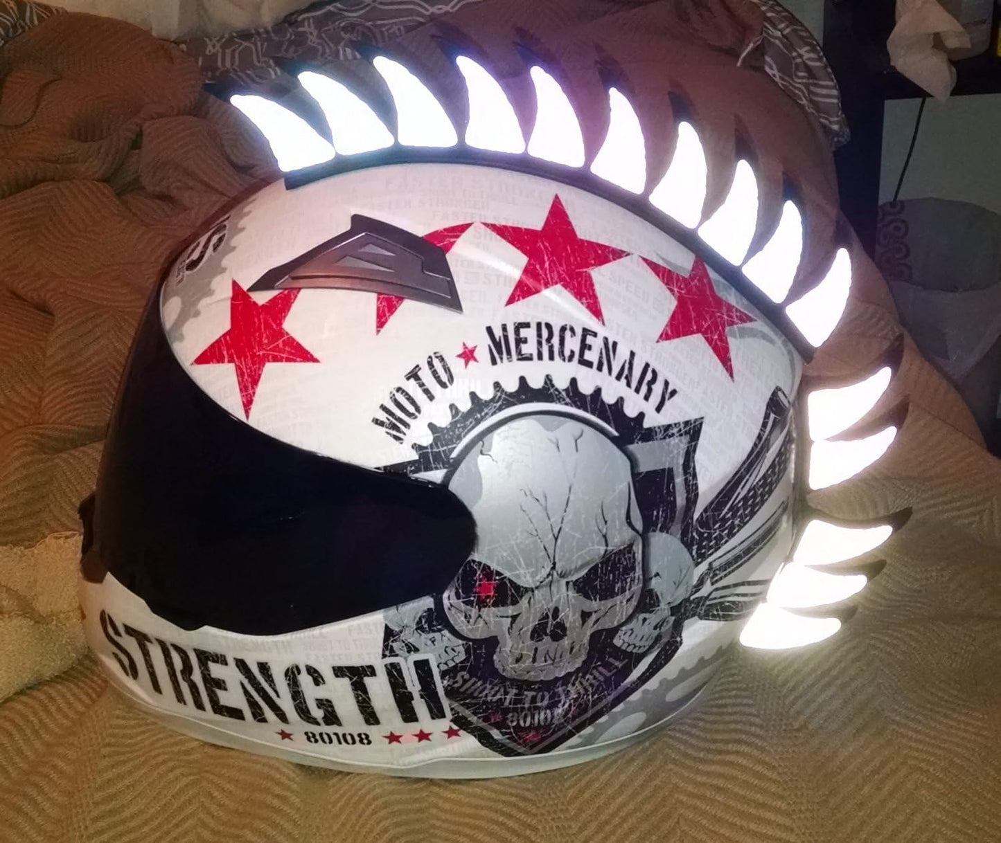 customTAYLOR33 Engineering Grade Reflective Warhawk/Mohawk Decals (Rubber Warhawk & Helmet not Included) Many Colors (Black)