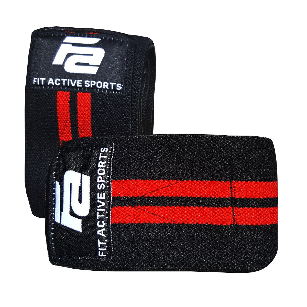 Fit Active Sports Knee Wraps for Weightlifting – 72” Elastic Knee Support Straps with Non-Slip Hook & Loop Closure – Knee Protection for Squats, Powerlifting, Cross Training – 1 Pair