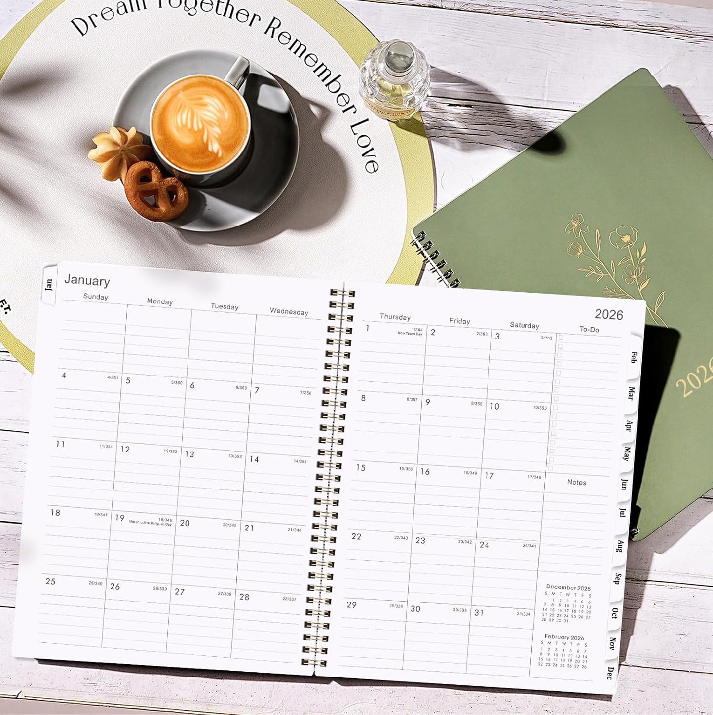 2026 Planner - Planner 2026 Weekly and Monthly with Tabs, 9’’ × 11’’, Jan 2026 - Dec 2026, Hardcover, 12 Monthly Tabs, Premium Paper, Twin-wire Binding, Inner Pocket