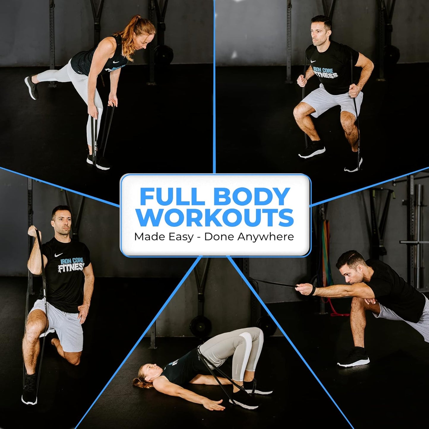 Pull Up Assistance Resistance Bands - Long Loop Power Bands for Men and Women - Strength Power Flexibility Training at Home & Gym - Ebooks & Workout Chart Included by Iron Core Fitness