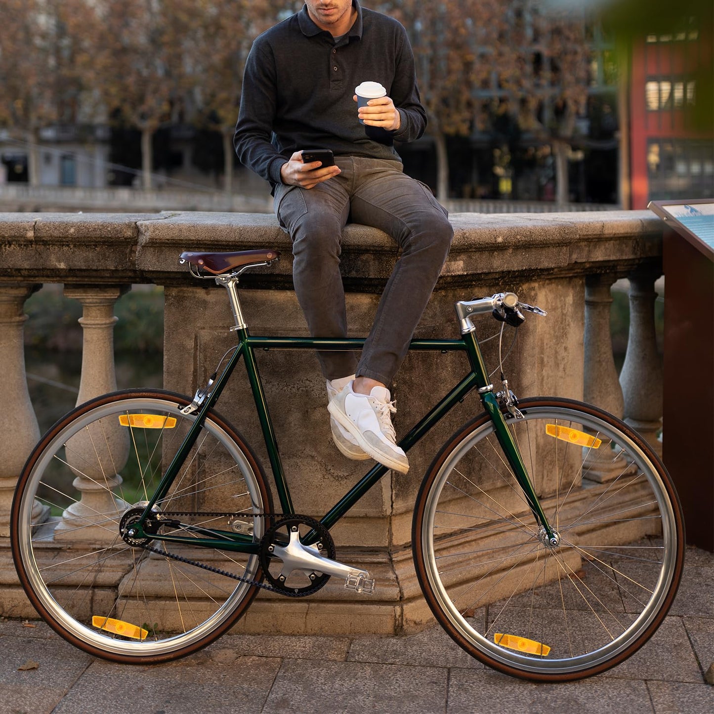 4 PCS Bicycle Wheel Spoke Reflectors Accessories, Bike Front and Rear Reflectors Mountain Bike Safety Warning Reflectors for Night Cycling, Handlebar, Seatpost Bike Front and Rear Reflectors