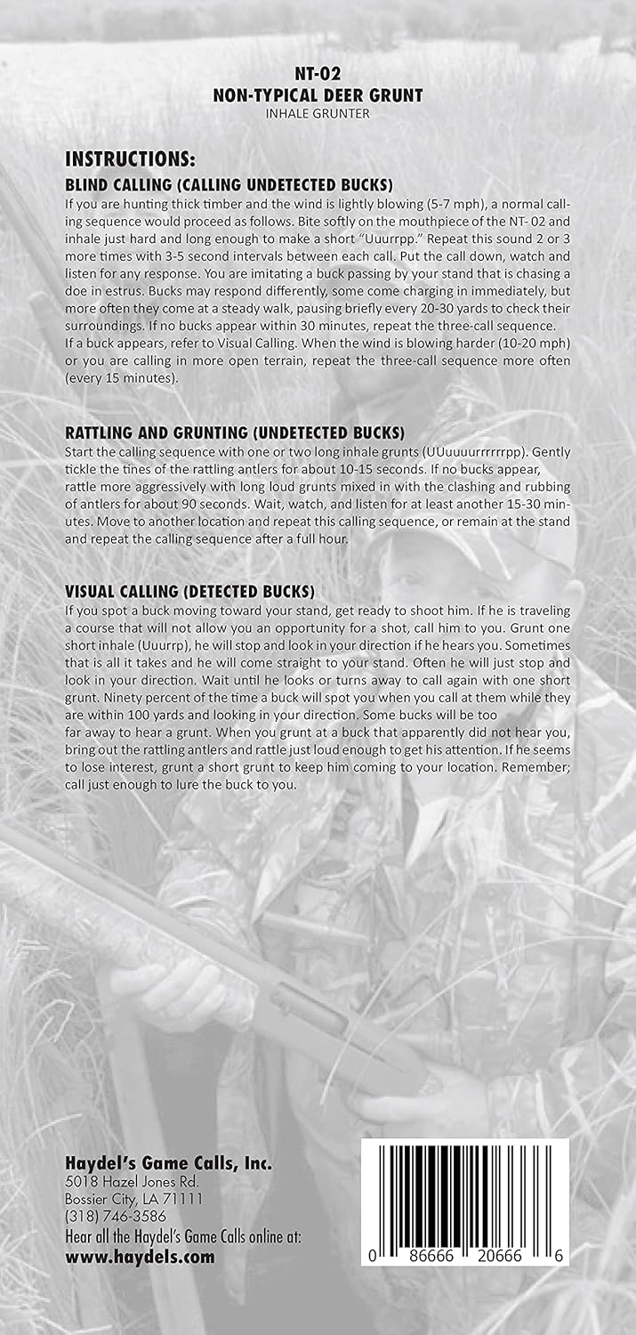 Haydel's Game Calls Inc. NT-02 Non-Typical Buck Calls for Whitetail Deer