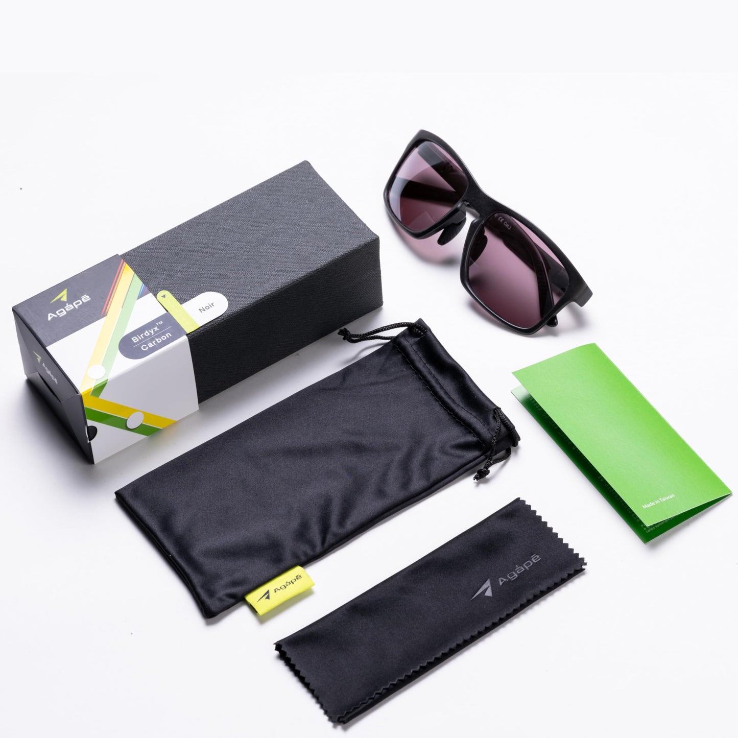 agape Birdyx™ Polycarbonate Red Lenses Polarized Anti-glare Golf Sunglasses Sport Glasses for Men Women, UV400 protection, for pickleball running fishing hiking, Carbon Frame, Noir Black Mirror