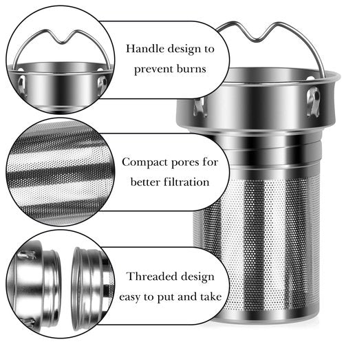Linkidea 2 Pack Water Bottle Tea Infuser for Loose Leaf Tea, Compatible with CamelBak Chute Mag, Carry Cap 20oz/25oz/32oz/40oz Attachment, 304 Stainless Steel Mesh Strainer