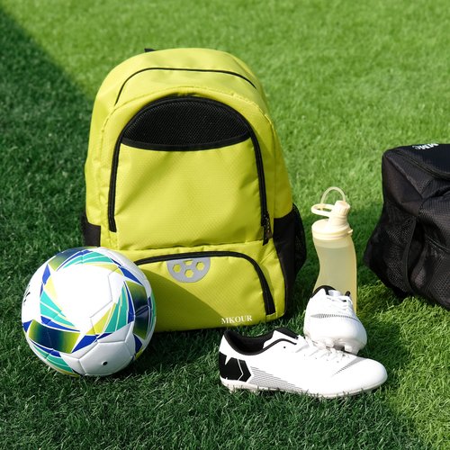 Mkour Soccer Bag-Backpack for Football Basketball Volleyball, Soccer Bags with Ball Compartment and Ball Holder (Orange)