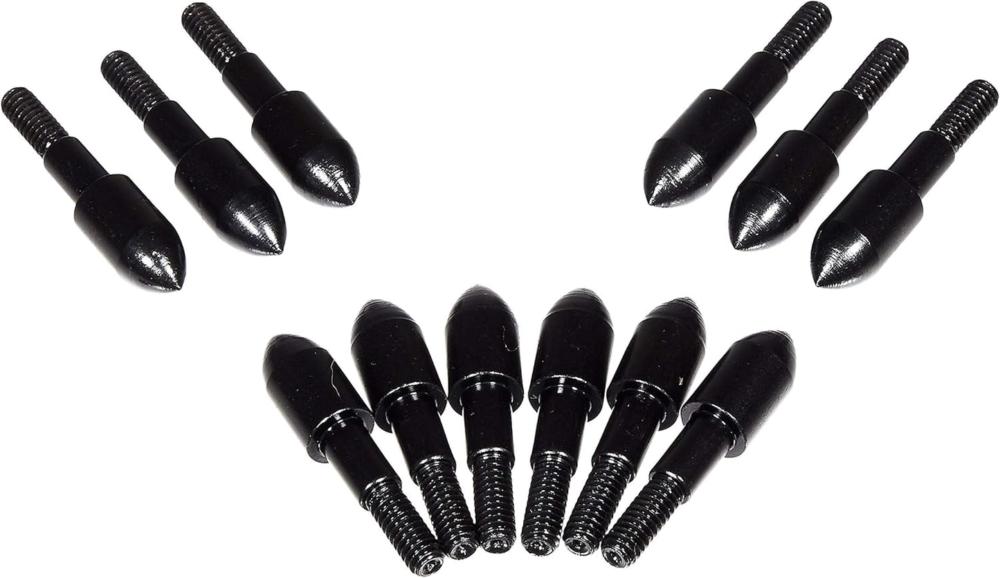 Allen Company Archery Bullet Points - Soft Arrow Tips for Target Practice - Screw-On Design - Reduces Wear and Tear on Targets - Multiple Sizes/Grain - 12-Pack - Black