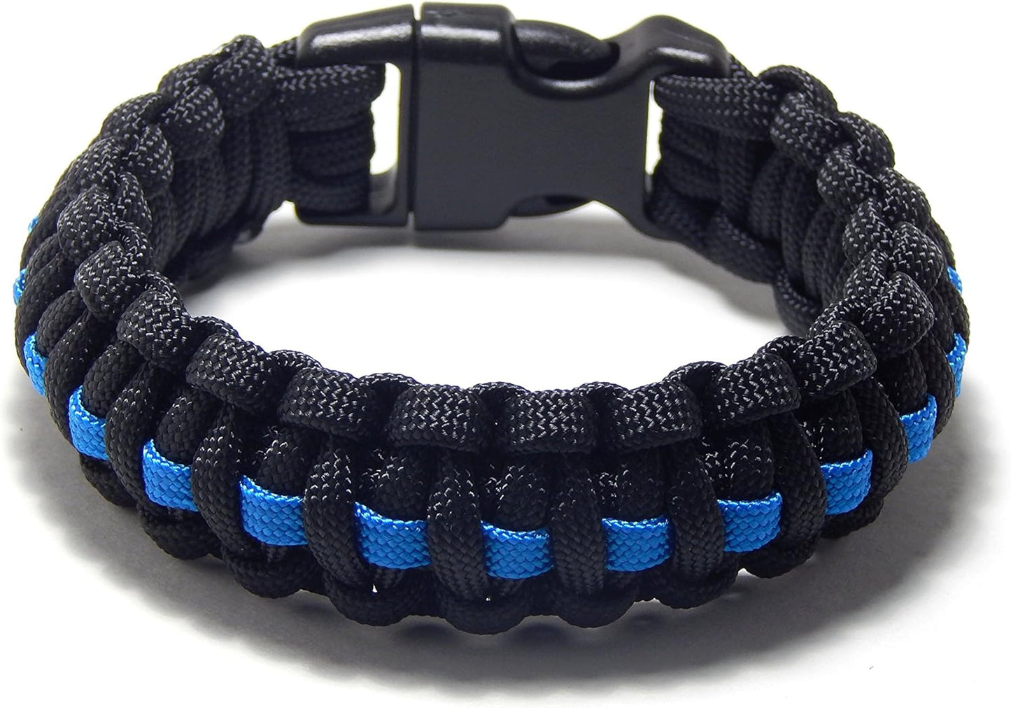 Paracord Survival Bracelet Black Thin Blue Line Police Tactical Paracord