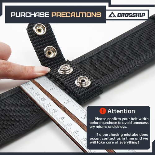 CROSSHIP 4 PCS Tactical Duty Belt Keeper, Nylon Double Snaps for 2¼" Wide Military Equipment Fixing Security Police Duty Belt Law Enforcement Accessories