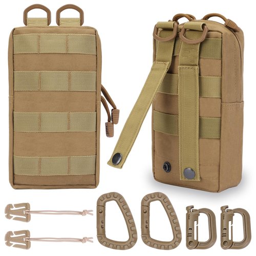 Phoking 2 Pack Molle Pouch Versatile Tactical EDC Pouches Molle Compact Organizer Water-Resistant Utility Pouch