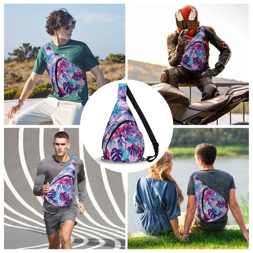 HUA ANGEL Crossbody Sling Bag for Men & Women Lightweight Waterproof Chest Shoulder Bag for Travel Hiking & Everyday Use