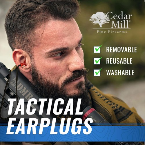Cedar Mill Fine Firearms Ear Plugs for Sleeping - Hearing Protection for Gun Range - Sleep, Noise Reduction Ear Plugs with Cotton Cord - Hearing Protection for Shooters & Work (Pack of 100)