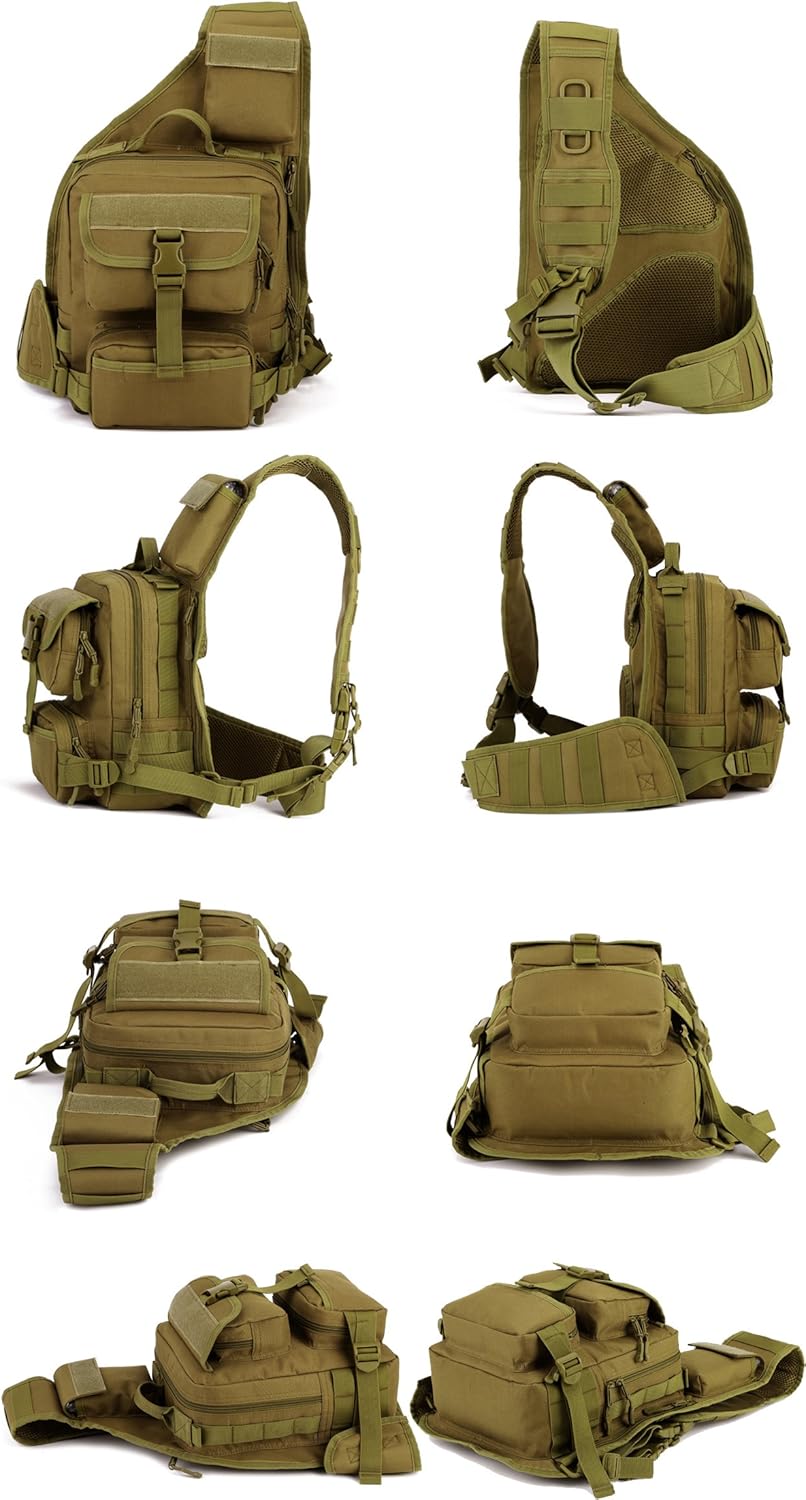 Tactical Military Sling Pack - Molle Chest Daypack Backpack for Outdoor Use