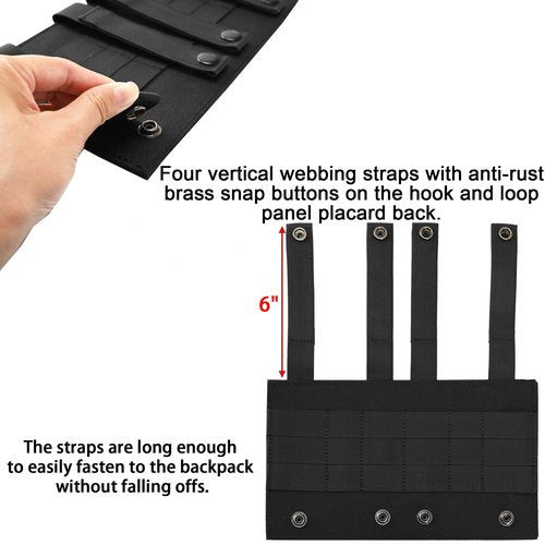 Molle Patch Panel Mounting Placard Platform,tactifans MOLLE Hook and Loop Panel for DIY Morale Patch Badges or Hook and Loop Pouch 6″ x 10″