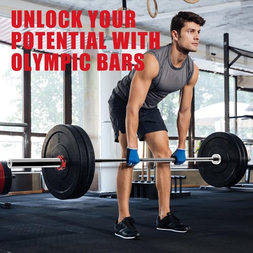 Olympic Barbell Bar - 7ft Strength Training Bar for Weightlifting, Bench Press, Deadlift, Squat