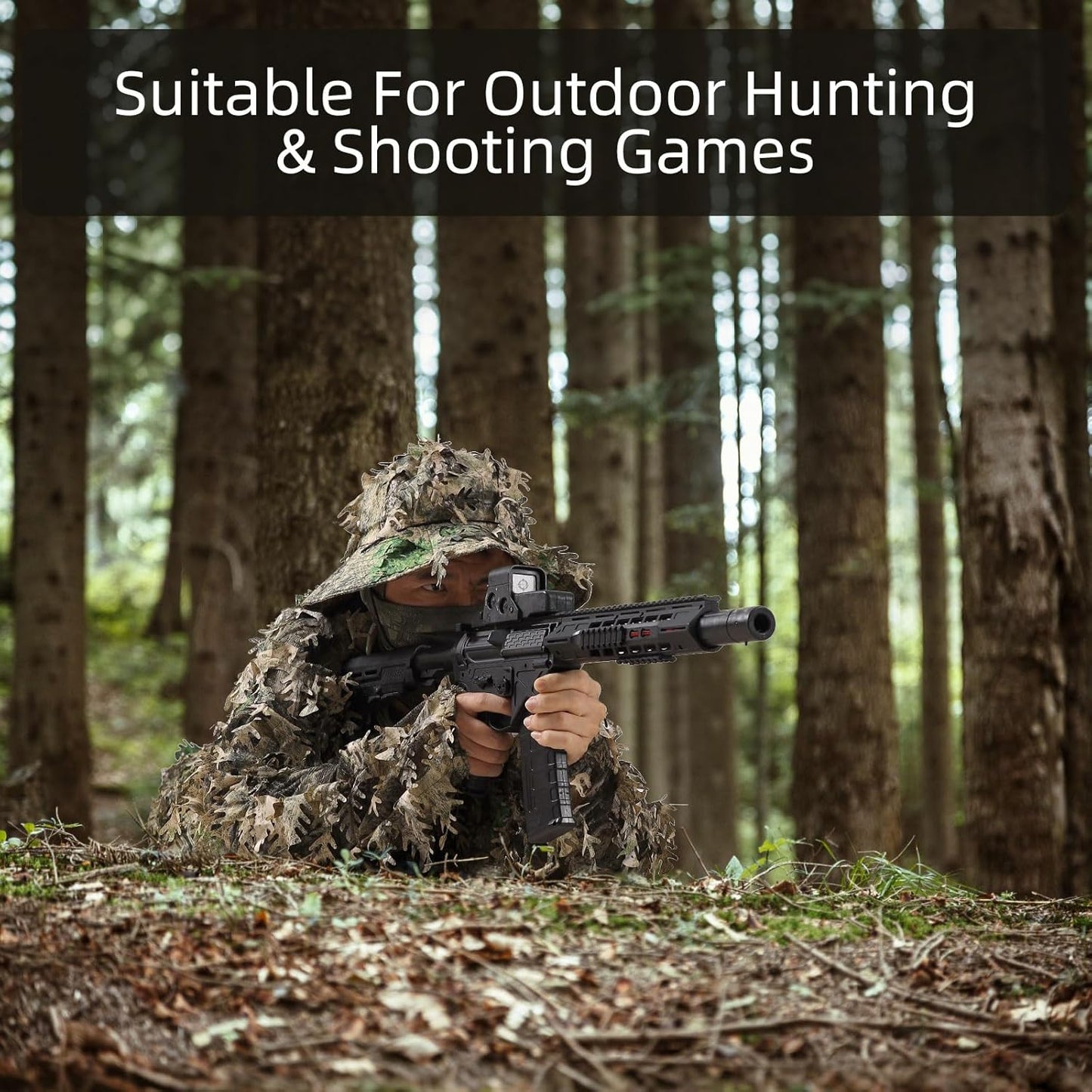 Zicac Outdoor Camo Ghillie Suit 3D Leafy Camouflage Clothing Jungle Woodland Hunting