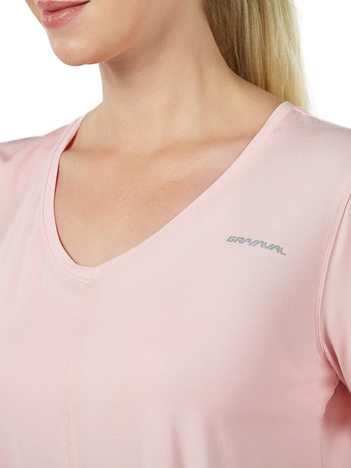 GRAMVAL Tie Front Womens T Shirts, Short Sleeves V Neck Tee Tops Athletic Workout Gym Yoga Sweatshirts Pink XL