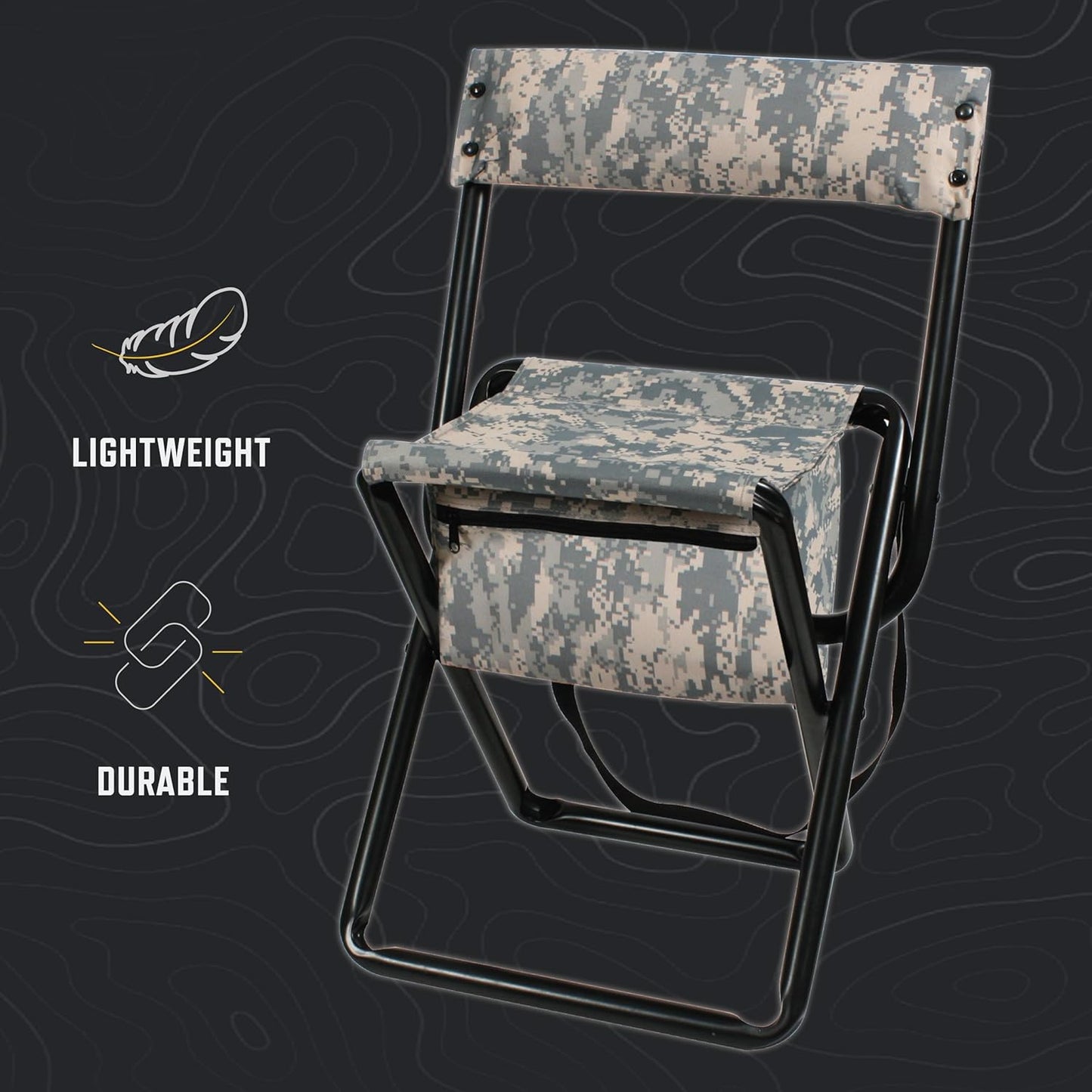 Rothco Deluxe Folding Stool with Pouch, Coyote Brown