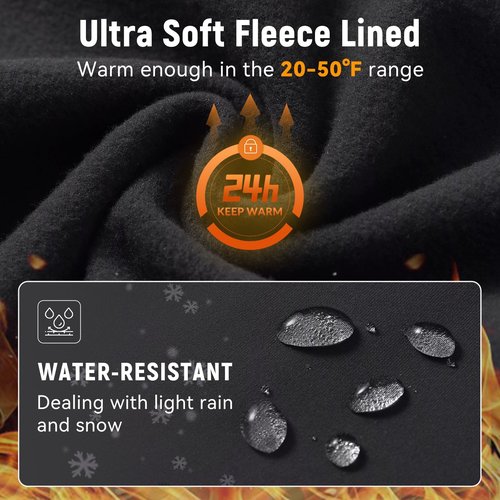baleaf Mens Running Tights Winter Thermal Cycling Pants Water Resistant Cold Weather Gear Pockets Zipper Legsr Black XL