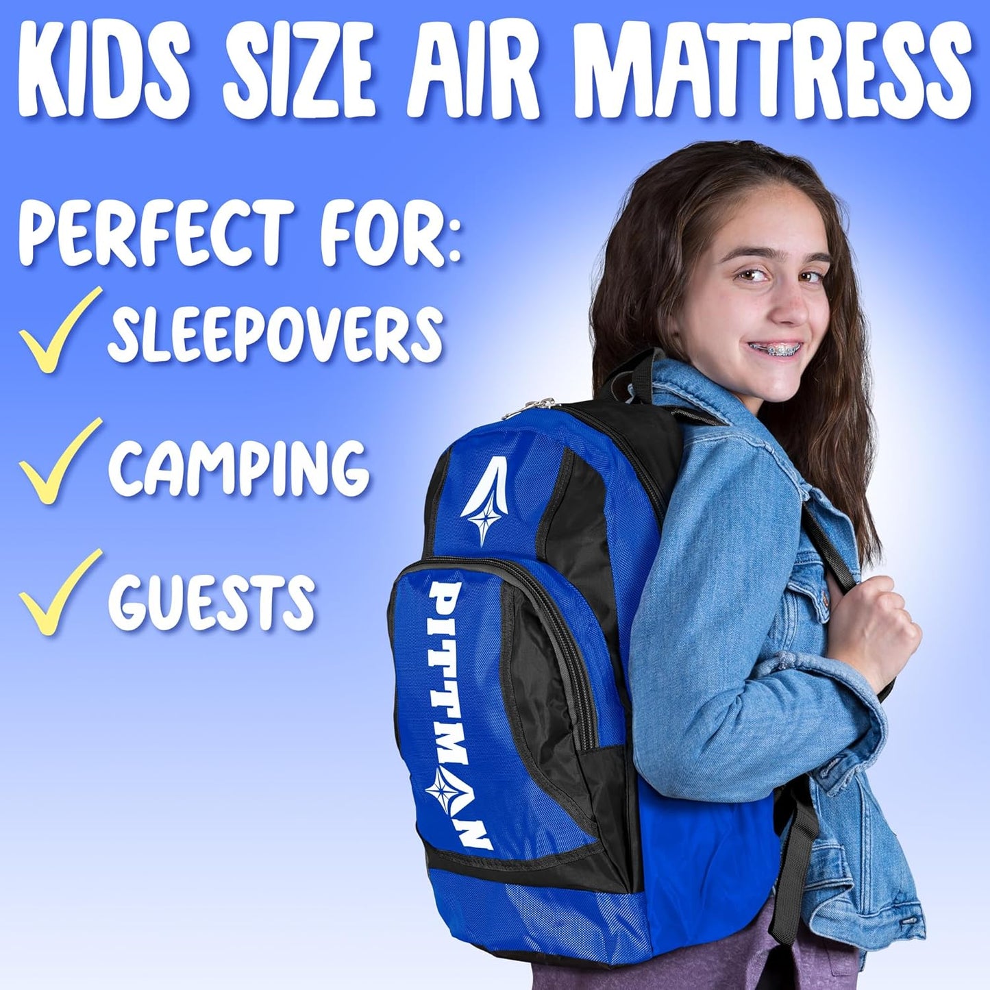 Pittman Outdoors Portable Battery Powered Air Pump with Fun Travel Backpack