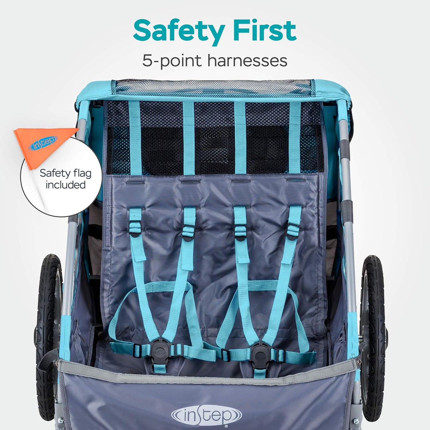 Take 2 or Sync Kids Bike Trailer, Single or Double Seat, Universal Coupler, Folding Frame, Quick-Release Wheels, Canopy with Bug Screen and Weather Shield, Bike Trailer for Kids