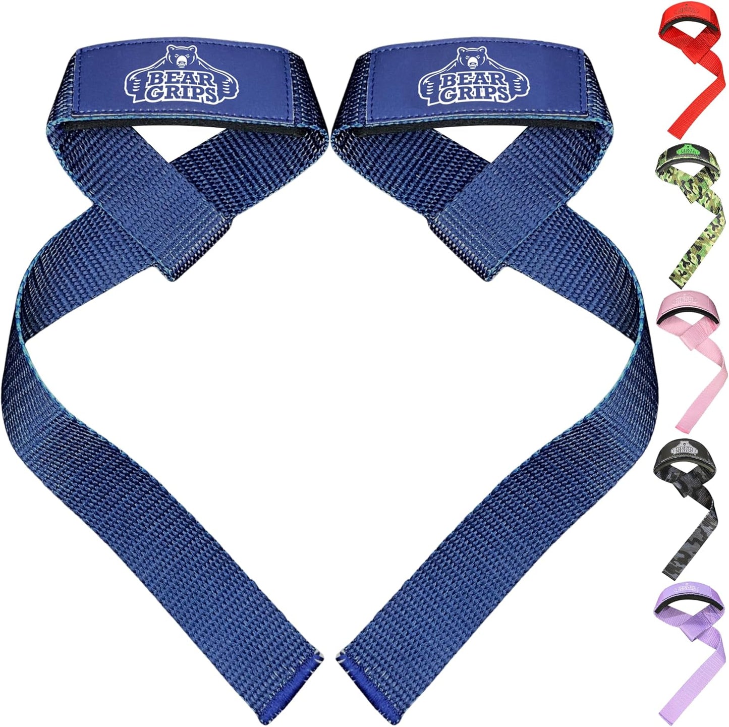 Bear Grips Lifting Straps - Gym & Weightlifting Straps for Men & Women, Deadlift Support, 2 Pairs