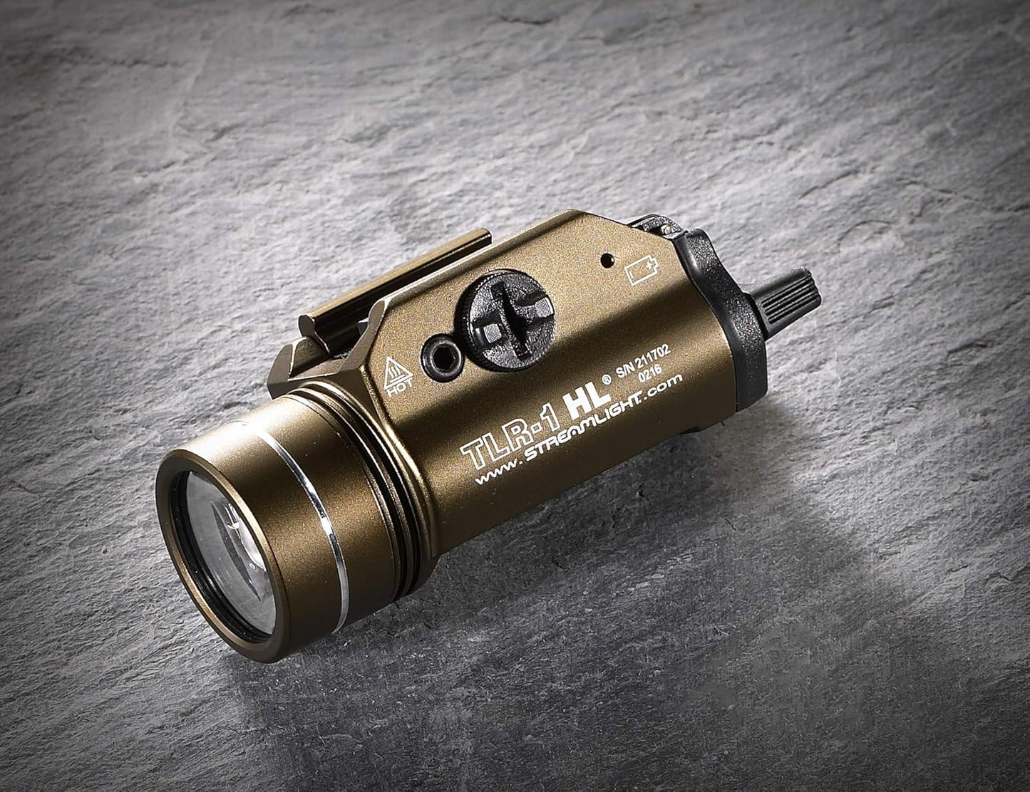 Streamlight 69266 TLR-1 HL 1000-Lumen 20000 Candela Rail-Mounted Tactical Weapon Light with Specific Compatibility Rail Locating Keys, Flat Dark Earth