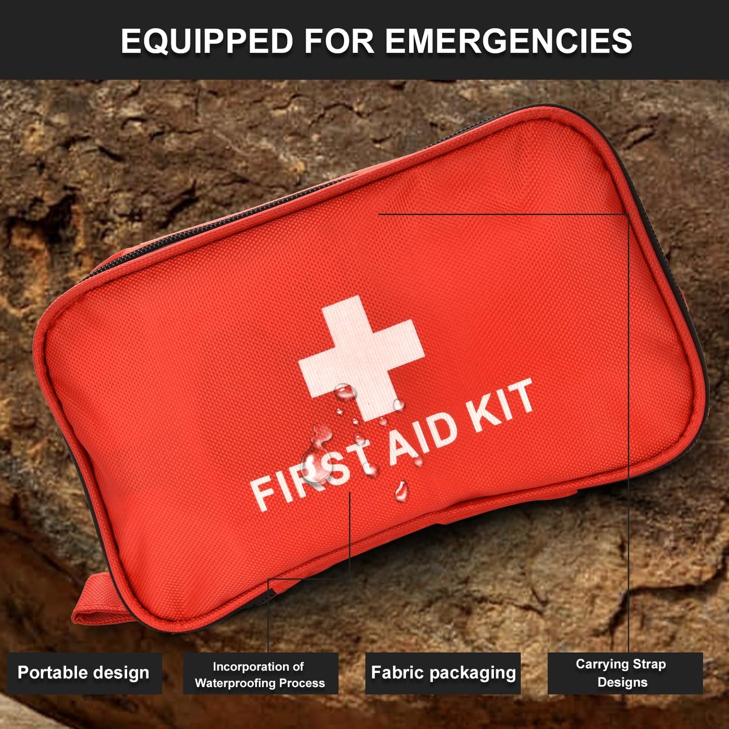 ANDKOK First Aid Kit 184Pcs, Mini First Aid Kit, First Aid Kit Travel for Home, First Aid Kit for Car Basic Outdoor Essentials Survival Kit First Aid Kit for Boat, Car, Office (Small 184Pcs)