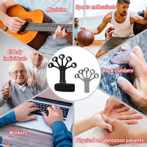 Grip Strength Trainer,Gripster, 4 Pcs Hand Gripper Strengthener, 8-Gear Strength Adjustment, Used to Exercise Finger Strength, Flexibility and Physical Recovery of Hands.