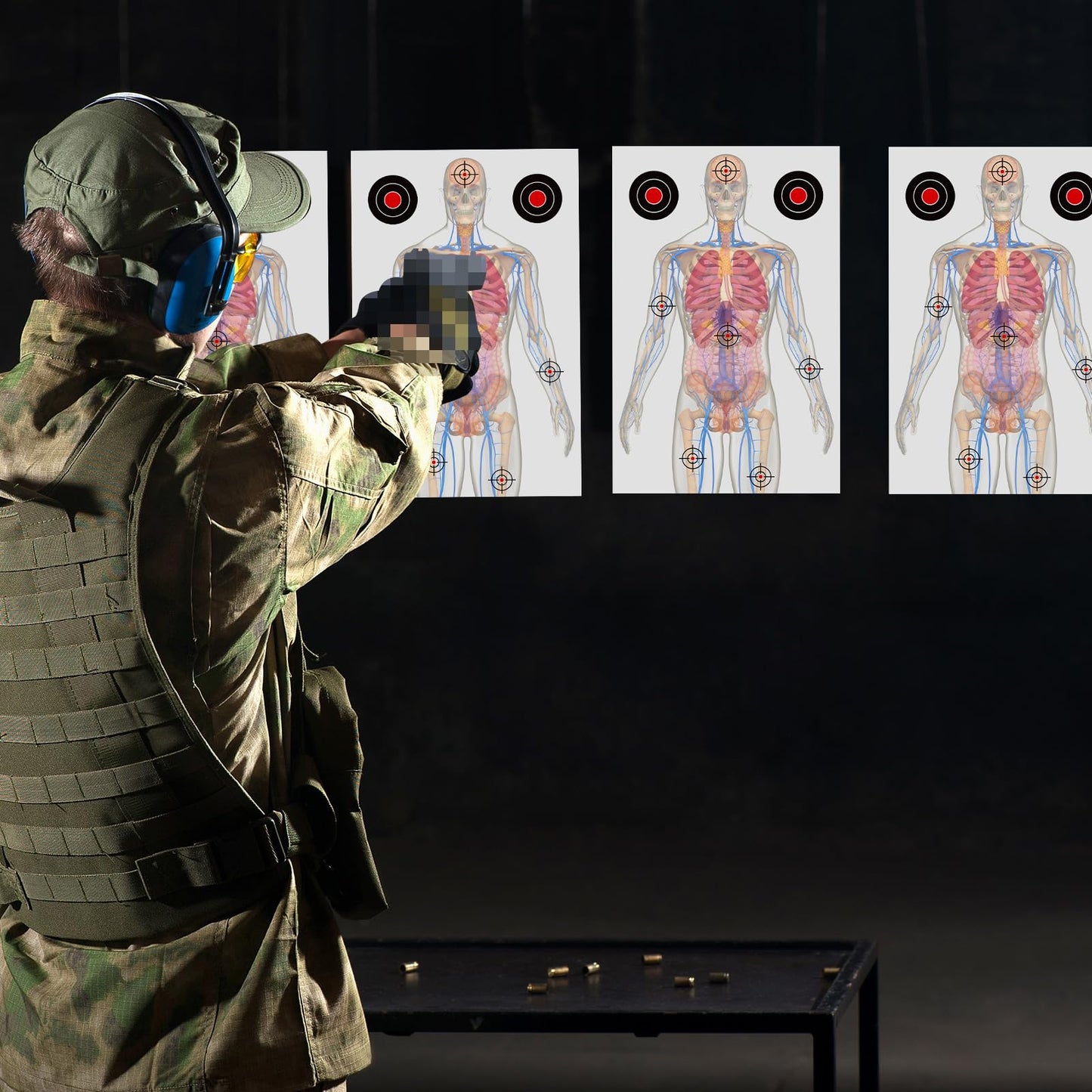 Hollowfly 50 Sheets 23 x 35 Inch Paper Shooting Targets Silhouette Medically Designed Human Gun Targets for Shooting Range Indoor Pistol Practice (Classic)
