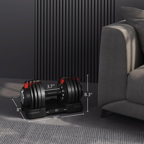 Yaheetech Adjustable Dumbbell Set 25/40/52.5/90LBS Adjustable Dumbbells Fast Adjust Dumbbell Weight Set with Anti-Slip Handle and Tray for Men/Women Home Gym Strength Training Equipment Single/Pair