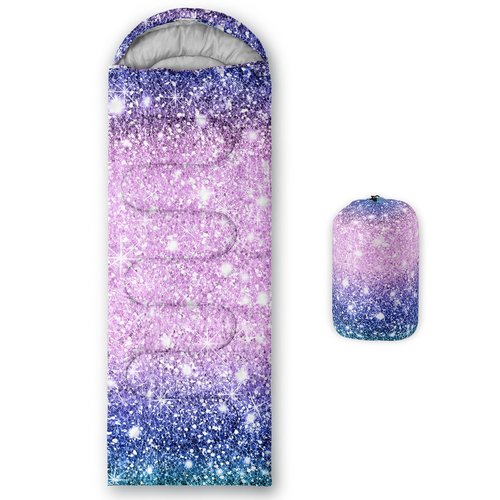 Sleeping Bags for Adults and Kids Backpacking Camping Sleeping Bags for Girls and Boys Lightweight Waterproof Cold/Warm Sleeping Bag for Season Camping Essentials Outdoor Travel with Compression Bags