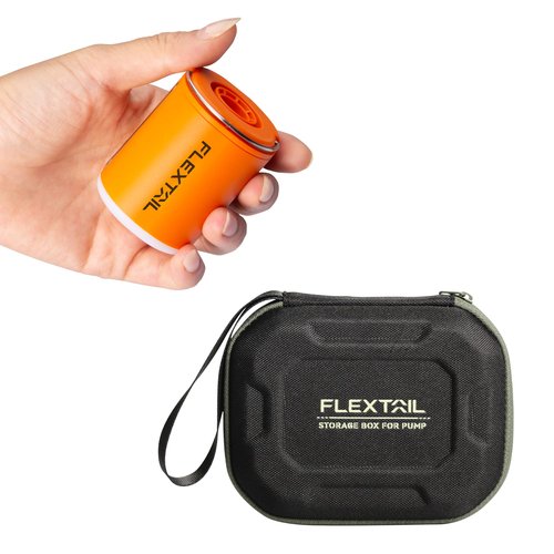 Flextailgear Tiny Pump 2X Orange Bundle with Protective Organizer Mini Storage Box