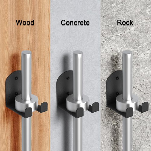 HUFEEOH Heavy-Duty Olympic Barbell Hanger - Black Stainless Steel Gym Rack for Home & Garage, Vertical Weight Storage with Rubber Gasket, Quick-Install Space Saver (Fits Under 30mm Bars)