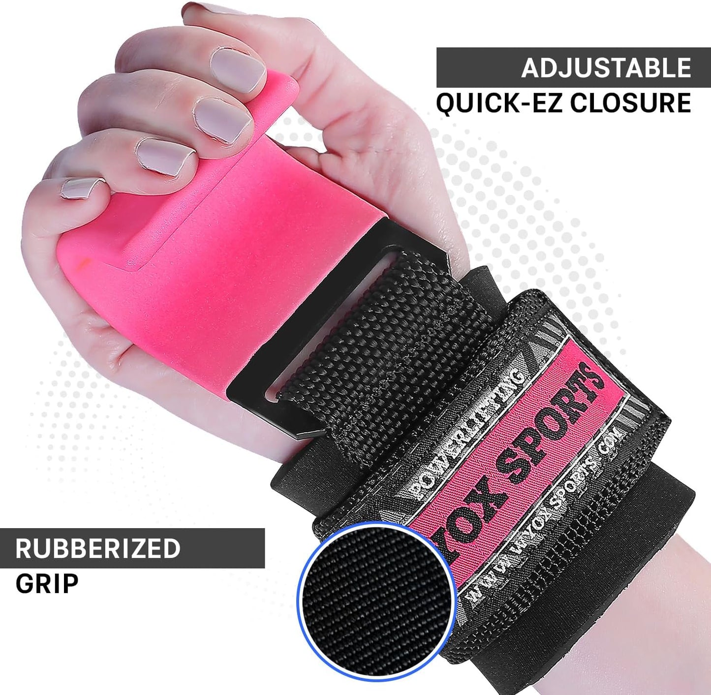 WYOX Weight Lifting Hooks for Men & Women (Pair) – Heavy Duty Wrist Support Straps with Hooks for Deadlifts, Pull Ups, Shrugs – Gym Lifting Straps with Grip Assist for Weightlifting & Strength Training