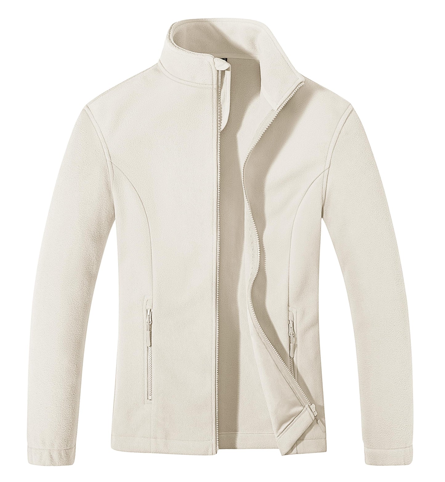 MAGCOMSEN Beige Jacket for Women Winter Polar Fleece Jacket Womens Full Zip Ladies Jackets Lightweight Outwear
