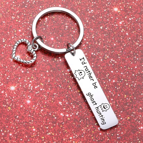 ZQEOU Ghost Keychain Halloween Party Gift Halloween Jewelry Ghost Hunting Keychain Funny Ghost Hunter Jewelry Spooky Gifts Cute Ghost Decor Paranormal Investigator Gifts