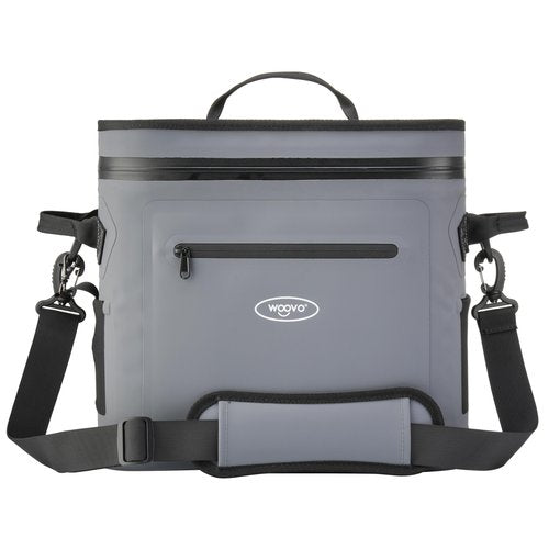 WOOVO 20 Can Cooler Bags Insulated, 100% Leakproof Design with Welded Seams, Soft-Sided Ice Chest for Camping, Picnic (Airtight Zipper, Adjustable Strap, Mesh Pockets, Bottle Opener), Grey
