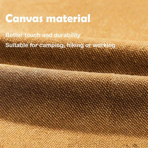 Tentogala Tent Stakes Bag, Double Layer Tent Pole Pegs Storage Bag, Camping Accessories Large-Capacity Canvas Tool Bag with Zipper for Man Camping, Hiking (35cm Khaki)