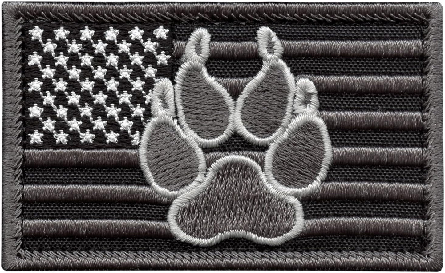 USA American Flag K-9 Dog Handler Morale Tactical Embroidery Touch Fastener Patch (Subdued)