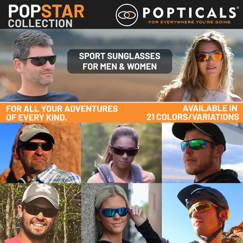 POPTICALS PopStar Polarized, Foldable Sunglasses for Your Outdoor Essentials - Matte Black Frame, Gray Lenses