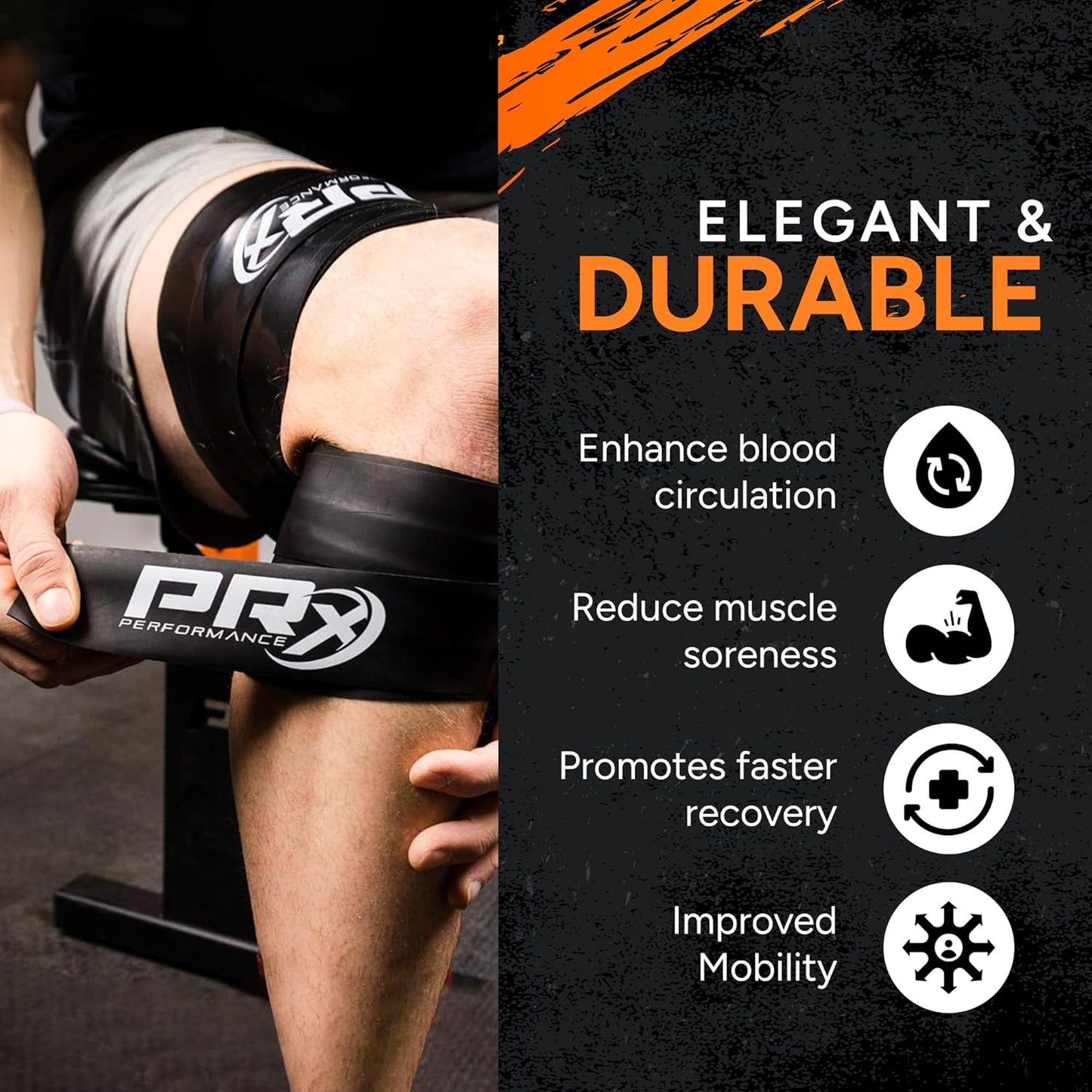 PRx Performance Compression Floss Band for Muscle Recovery & Mobility - 1mm Gym Strap for Improved Circulation & Reduced Soreness