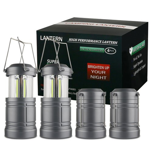 XYSRZ Camping Lantern, Battery Powered LED Lanterns for Hurricane Power Outage, 4 Pack