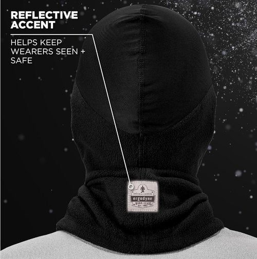 Balaclava with Spandex Top, Comfortable Wear Under Helmet, Winter Face Mask, Ergodyne N-Ferno 6822,Black