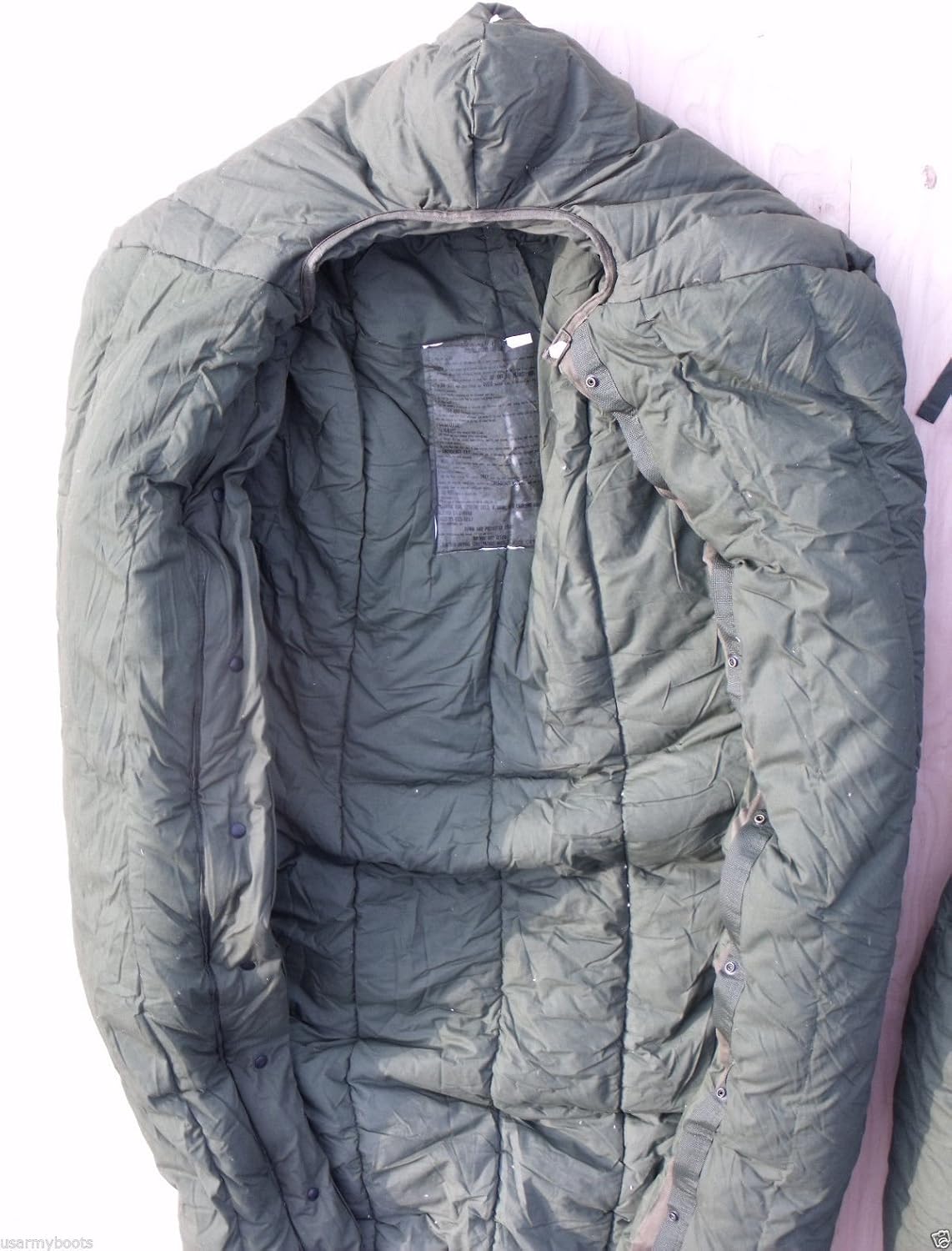 Very Warm Thick Old School Military US Army Subzero Extreme Cold Weather ECW Down OD Green Sleeping Bag by US Goverment GI USGI