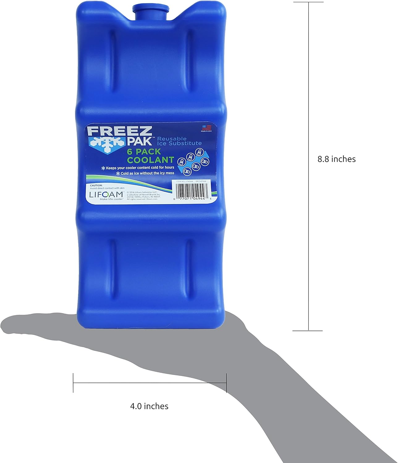 Freez Pak Hold 6 Can Soda Beer Coolant Reusable Ice Pack