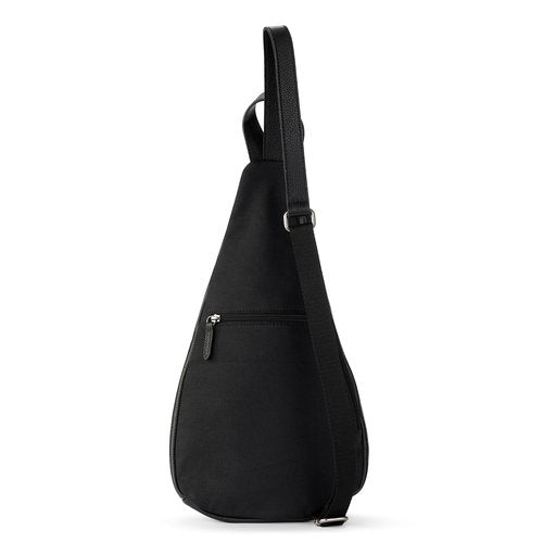 The Sak Geo Sling Backpack in Leather, Convertible Design, Black