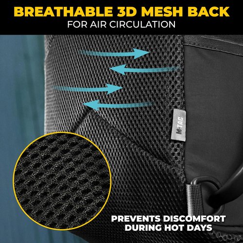 M-Tac 10L Tactical Sling Backpack - Crossbody Medical Sling EMS Bag EDC with Loop Panel for Concealed Carry - Travel, Fishing, Hiking Backpack (Black)