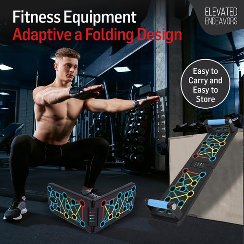 Elevated Foldable Push Up Board for Men & Women– Portable 9 in 1 Multi-Functional Push Ups Bars Push Up Handles for Floor for Men, Home Workout Equipment for at Home Exercise- Fitness Accessories