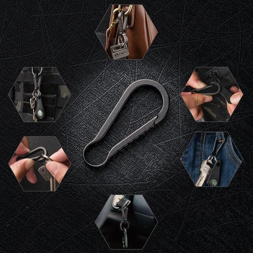 TISUR Titanium Key Ring Hooks, Small Carabiner Keychain Clip,Mini Snap Keyring Key Organizer Key Chain for Purse Backpacks Pants